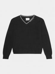 Calvin Klein Jeans Sweter Ceremony IB0IB01869 Czarny Relaxed Fit. Czarne swetry dla chłopców Calvin Klein Jeans, bez wzorów, z bawełny, bez kołnierzyka, bez kaptura. Za 399.99 zł.