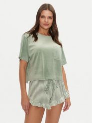 Hunkemöller Koszulka piżamowa 206518 Zielony Relaxed Fit. Zielone koszule nocne damskie Hunkemöller, xs, bez wzorów, z syntetyku, bez ramiączek. Za 69.99 zł.