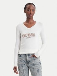 Guess Sweter W6BR55 Z1456 Kremowy Regular Fit. Białe swetry damskie Guess, s, z aplikacjami, z wiskozy, bez kołnierzyka, bez ramiączek, bez kaptura. Za 344.99 zł.