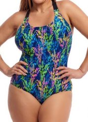 Strój do pływania z miseczkami FUNKITA Midnight Meadow - Brace Me Back. Niebieskie kostiumy jednoczęściowe damskie FUNKITA, s, bez wzorów, z elastanu, klasyczne, do pływania. Za 229.00 zł.