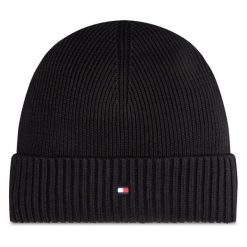 Czapka Tommy Hilfiger. Czarne czapki i kapelusze męskie Tommy Hilfiger, na zimę, bez wzorów. Za 189.99 zł.