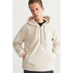 Polarowa bluza z kapturem - Kremowy. Białe bluzy męskie Reserved, z polaru. Za 179.99 zł.