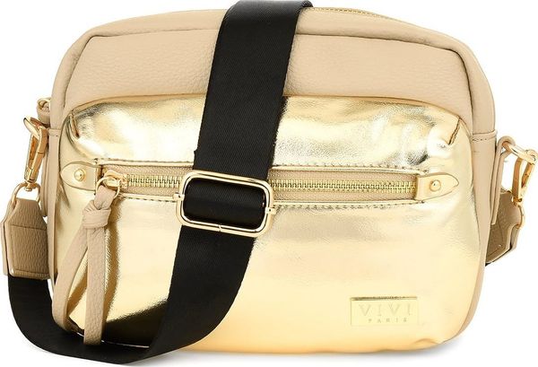Vivi Paris Torebka Damska na Ramię Vivi Paris Beżowo Złota. Brązowe torby na ramię damskie Vivi Paris, bez wzorów, bez dodatków. Za 89.99 zł.