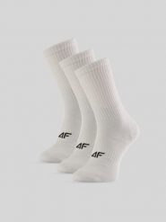 4F Skarpetki długie (3-pack) damskie - białe 35-38. Białe skarpety damskie 4f, bez wzorów, z bawełny. Za 59.99 zł.