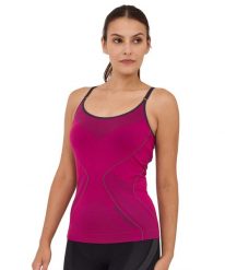 Koszulka damska na ramiączkach Brubeck FITNESS. Czerwone koszulki sportowe damskie Brubeck, s, bez wzorów, z materiału, bez kołnierzyka, bez ramiączek, do biegania. Za 59.99 zł.