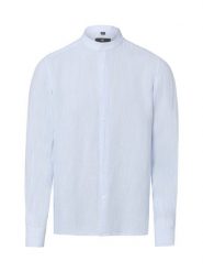 Nils Sundström Lniana koszula w stylu casual Mężczyźni Slim Fit len niebieski|biały, XXL. Białe koszule męskie Nils Sundström, m, bez wzorów, ze lnu, casualowe, bez kołnierzyka, bez ramiączek. Za 229.95 zł.