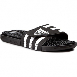 Klapki adidas - adissage 078260 Black/Black/Runwht. Czarne klapki męskie Adidas, z tworzywa sztucznego. Za 129.00 zł.
