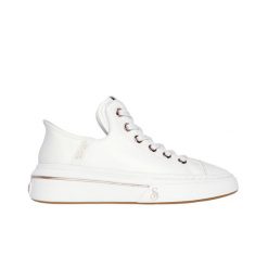 Buty sportowe trampki damskie Skechers Snoop One-OG Leather SLIP-INS. Białe obuwie sportowe damskie Skechers, bez wzorów. Za 365.49 zł.
