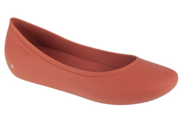Baleriny Damskie Crocs Brooklyn Flat. Brązowe baleriny damskie Crocs, bez wzorów, z materiału, bez obcasa. Za 99.99 zł.