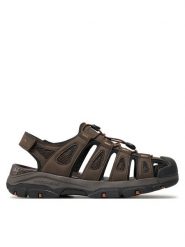 Skechers Sandały Tresmen-Outseen 204111/CHOC Brązowy. Brązowe sandały męskie Skechers, ze skóry, bez zapięcia. Za 259.99 zł.