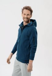Bluza z kapturem B-PITER. Niebieskie bluzy męskie Volcano, m, bez wzorów, z bawełny, z kapturem. Za 179.99 zł.