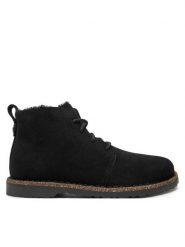 Birkenstock Trzewiki Uppsala Mid Shearling 1028154 Czarny. Czarne botki damskie Birkenstock, ze skóry, bez obcasa, na płaskiej podeszwie, bez zapięcia. Za 769.99 zł.