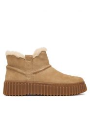 Clarks Botki Torhill Warm 26327994 Beżowy. Brązowe botki damskie Clarks, bez obcasa, na płaskiej podeszwie, bez zapięcia. Za 519.99 zł.
