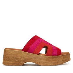 Klapki Gabor. Czerwone klapki damskie Gabor, bez wzorów, bez obcasa. Za 399.99 zł.