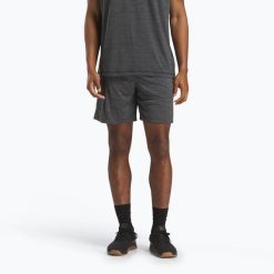 Spodenki Reebok Id Train Melange Knit. Czarne buty sportowe męskie REEBOK FITNESS, bez wzorów, na fitness i siłownię. Za 79.99 zł.