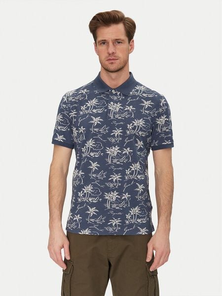 Gant Polo 2014058 Granatowy Regular Fit. Niebieskie koszulki polo męskie GANT, m, bez wzorów, z bawełny, bez ramiączek. Za 279.99 zł.