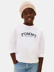 Tommy Hilfiger Bluza Monotype Print KB0KB10052 Biały Regular Fit. Białe bluzy dla chłopców Tommy Hilfiger, bez wzorów, z bawełny, bez ramiączek, bez kaptura. Za 129.99 zł.