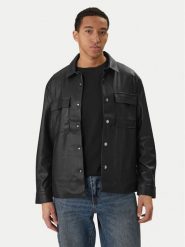 Calvin Klein Jeans Kurtka z imitacji skóry LV04RE404G Czarny Regular Fit. Czarne kurtki męskie Calvin Klein Jeans, m, bez wzorów, z jeansu, bez kaptura. Za 699.99 zł.