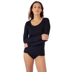 T-shirt damski z długim rękawem thermolactyl sensitive Damart. Czarne t-shirty damskie DAMART, bez wzorów, bez kołnierzyka. Za 205.00 zł.