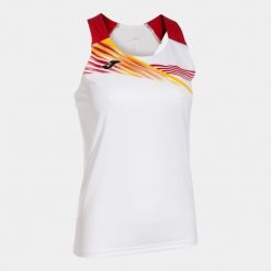Tank top Joma Elite X. Białe koszulki sportowe damskie Joma, bez wzorów, bez kołnierzyka, bez ramiączek, do biegania. Za 149.50 zł.