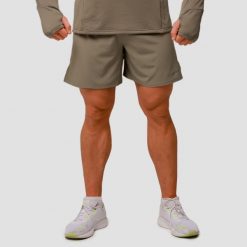 Szorty męskie bieganie 2w1 slim Pulse Vetiver. Zielone krótkie spodenki sportowe męskie GYMBEAM, m, bez wzorów, z elastanu, do biegania. Za 127.90 zł.