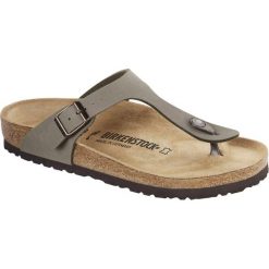 Japonki damskie Birkenstock Gizeh. Szare klapki damskie Birkenstock, bez wzorów, z materiału, bez obcasa. Za 339.00 zł.