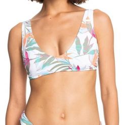 Góra od bikini Roxy Beach Classic. Białe bikini damskie Roxy, l, bez wzorów. W wyprzedaży za 88.00 zł.