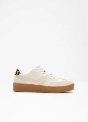 Sneakersy na platformie w stylu retro. Czerwone obuwie sportowe damskie bonprix, bez wzorów. Za 147.99 zł.