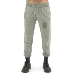 Spodnie dresowe z bawełna z kieszenie na co dzień. Zielone buty sportowe męskie LEONE 1947 APPAREL, bez wzorów, z bawełny, na fitness i siłownię. W wyprzedaży za 164.19 zł.