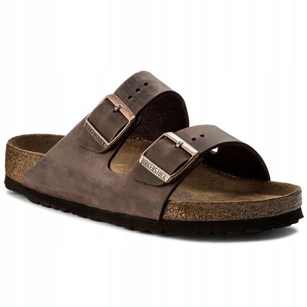 Birkenstock Arizona FL WB Habana 452761 Brązowe 43. Brązowe klapki męskie Birkenstock. Za 475.92 zł.