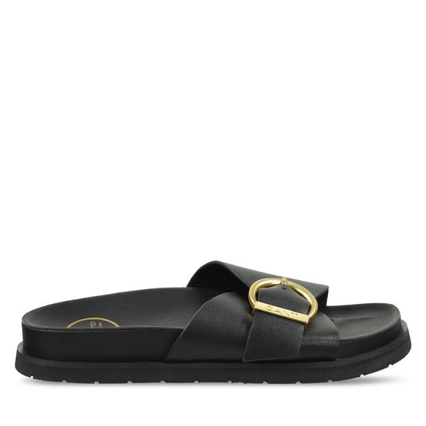Klapki Gant. Czarne klapki damskie GANT, bez wzorów, bez obcasa. Za 279.99 zł.