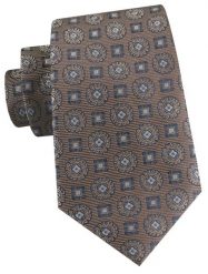 Męski Krawat - Brązowy w Grochy - Alties. Brązowe krawaty i muchy Alties, bez wzorów, z tkaniny, eleganckie. Za 55.00 zł.