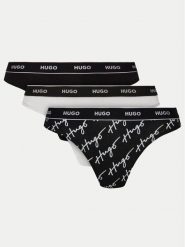 HUGO Komplet stringów 50495870 Czarny. Czarne stringi damskie Hugo, l, bez wzorów, z bawełny. Za 129.99 zł.