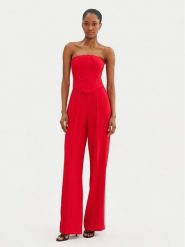 PINKO Kombinezon Gallo 104884 A213 Czerwony Regular Fit. Czerwone sukienki damskie Pinko, bez wzorów, z wiskozy, bez kołnierzyka, bez ramiączek. Za 1,129.00 zł.