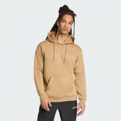 Bluza z kapturem Terrex Multi Large Logo. Brązowe bluzy męskie Adidas, m, bez wzorów, z materiału, z kapturem, trekkingowe. W wyprzedaży za 194.35 zł.