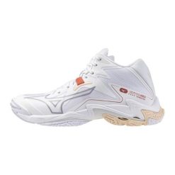 Buty siatkarskie damskie Mizuno Wave Lightning Z8 Mid. Białe obuwie sportowe damskie Mizuno, bez wzorów, z materiału, do siatkówki, mizuno wave. W wyprzedaży za 644.90 zł.