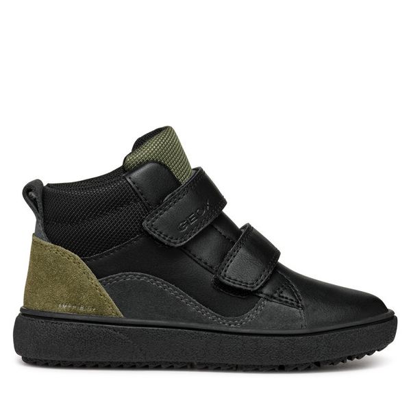 Sneakersy Geox. Czarne trampki i tenisówki chłopięce Geox, bez wzorów, bez zapięcia. Za 359.99 zł.