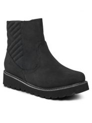 Roxy Botki ARJB700750 Czarny. Czarne botki damskie Roxy, ze skóry, bez obcasa, na płaskiej podeszwie, bez zapięcia. Za 379.99 zł.