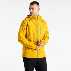Męska wodoodporna kurtka Breathe Out. Żółte kurtki sportowe męskie Dare 2b, m, bez wzorów, z tkaniny, trekkingowe. W wyprzedaży za 449.99 zł.