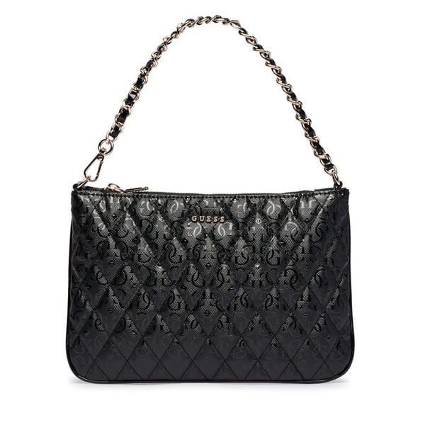 Torebka Guess. Czarne kopertówki damskie Guess, z aplikacjami, bez dodatków. Za 264.99 zł.
