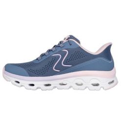 Kapcie SKECHERS GLIDE STEP SOLE Niebieski. Szare kapcie damskie Skechers, bez wzorów, z syntetyku. W wyprzedaży za 337.00 zł.