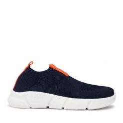 Sneakersy Geox. Niebieskie półbuty chłopięce Geox, bez wzorów, bez zapięcia. Za 129.99 zł.