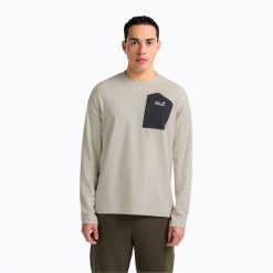 Longsleeve męski Jack Wolfskin Prelight Trail Crew. Brązowe bluzki z długim rękawem męskie Jack Wolfskin, m, bez wzorów, bez kołnierzyka. Za 279.99 zł.