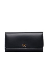 Calvin Klein Portfel Ck Long Wallet LV04F1224G Czarny. Czarne portfele damskie Calvin Klein, bez wzorów, ze skóry. Za 329.99 zł.
