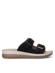Inblu Klapki FT020400 Czarny. Czarne klapki damskie Inblu, bez wzorów, z syntetyku, bez obcasa. W wyprzedaży za 71.99 zł.