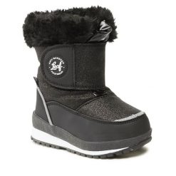 Śniegowce Leaf. Czarne buty zimowe dziewczęce Leaf, bez zapięcia. Za 399.99 zł.