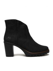 Rieker Botki Y2553-00 Czarny. Czarne botki damskie Rieker, z materiału, bez obcasa, na słupku, bez zapięcia. Za 329.99 zł.