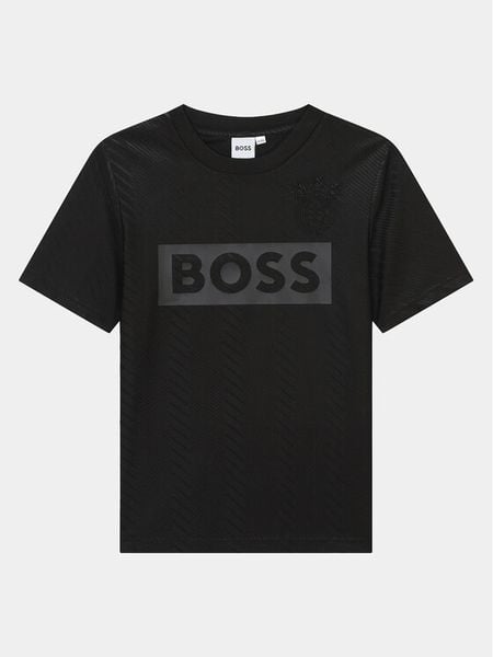 Boss T-Shirt J50719 S Czarny Loose Fit. Czarne t-shirty dla chłopców Boss, bez wzorów, z syntetyku, bez ramiączek. Za 189.99 zł.