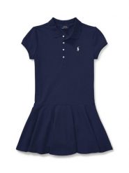 Polo Ralph Lauren Sukienka codzienna 313624740001 Granatowy Regular Fit. Niebieskie sukienki dla dziewczynek Polo Ralph Lauren, bez wzorów, z bawełny, bez ramiączek. Za 339.99 zł.
