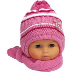 Czapka niemowlęca z szalikiem CZ+S 154D różowa. Czapki dla dzieci marki Reserved. Za 38.76 zł.